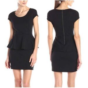 Kensie Black Capped Sleeve Peplum Dress XS NWT
